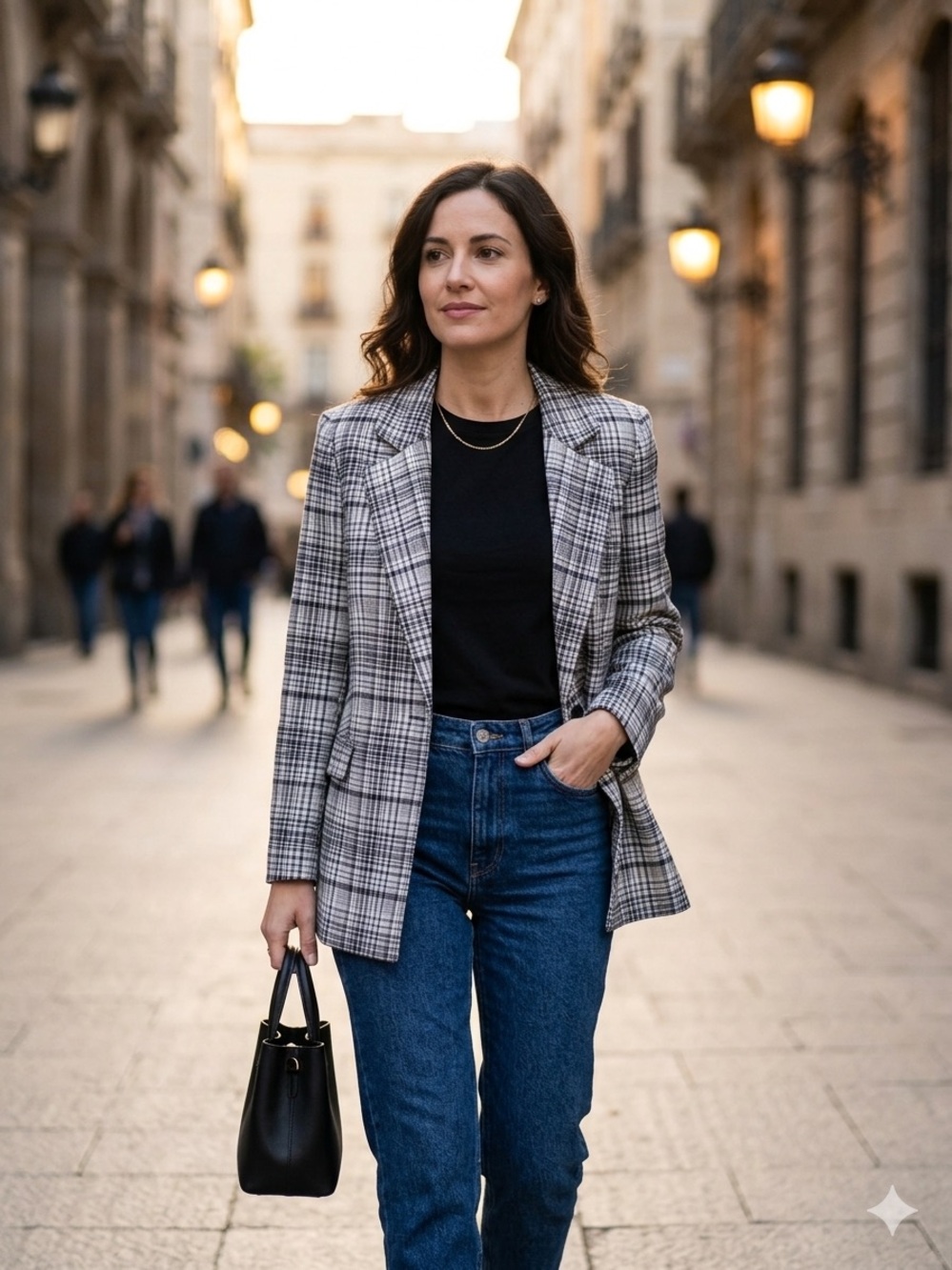 Zara Gray Plaid Blazer